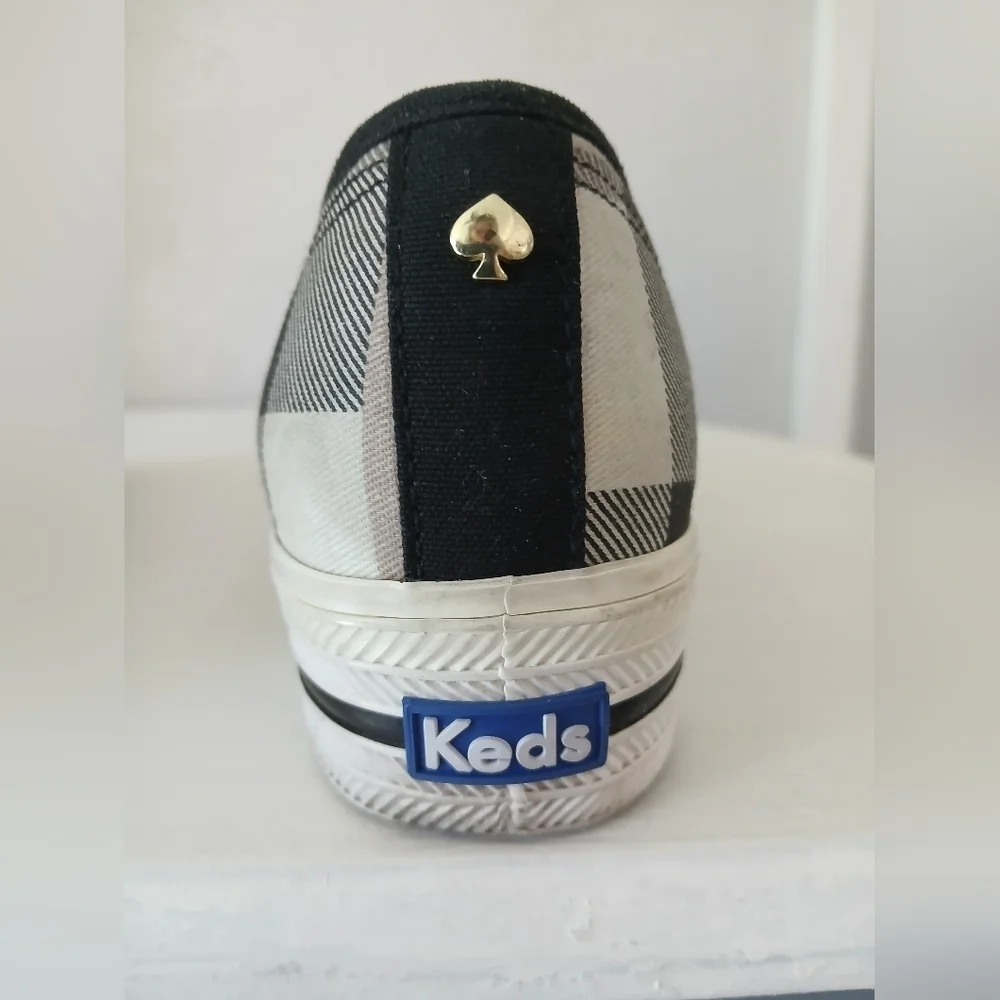Kate Spade x Keds Woodland Plaid Slip On Platform Sneakers Shoes Size 5.5